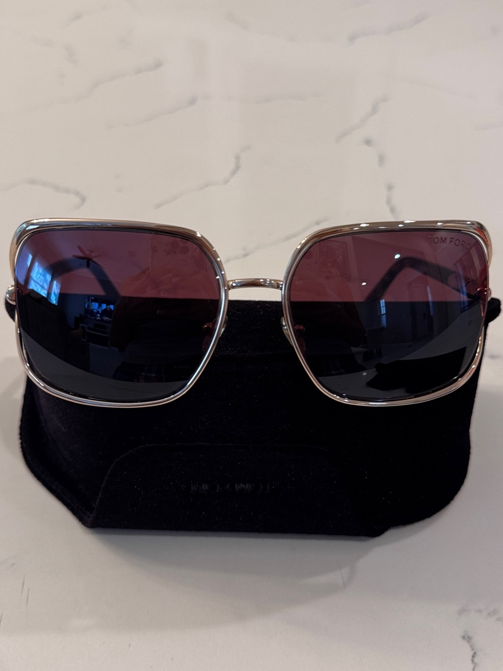 Tom Ford ,original Gold Frame Sunglasses with Purple-Brown Lenses
